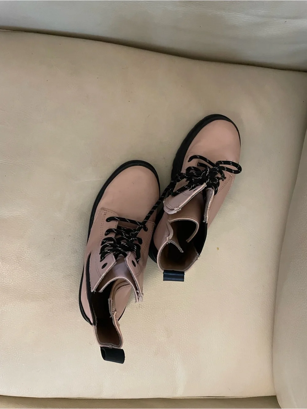 wonder nation Pink and Black Lace-Up Lug Boots